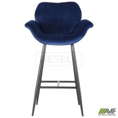 Барный стул Alphabet N Velvet AMF Синий реальная фотография