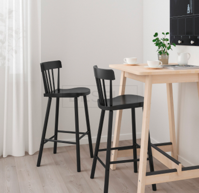 Столовий комплект NORRÅKER / NORRARYD IKEA Береза / Чорний жива фотографія