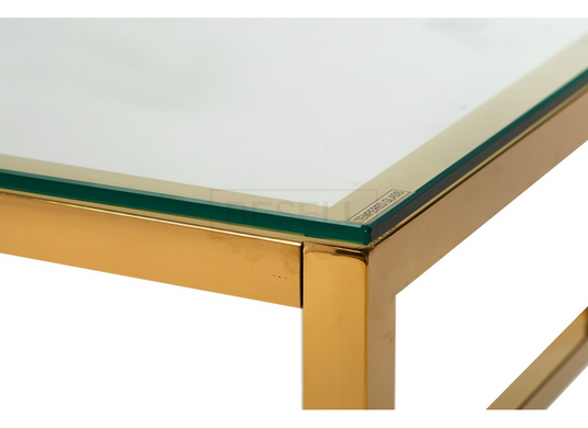 Журнальный столик CL-1 VETRO 120x60 Прозрачный / Золото реальная фотография