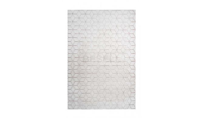 Ворсовой Ковер Vivica Arhome с геометрическим рисунком 160х230 Белый/Розовый реальная фотография