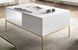 Стол журнальный Perfect Home Новая/Nova с 2 ящиками и золотыми ножками L104 Белый