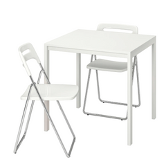 Столовий Комплект MELLTORP / NISSE IKEA Білий жива фотографія