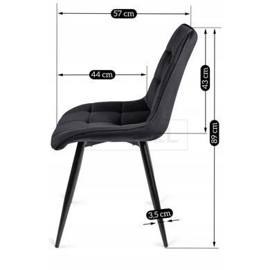 Стілець RIO Velvet Mebel Elite Чорний жива фотографія