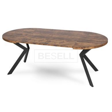 Стіл розкладний MEBEL ELITE DORIAN 80(160)х80 см дуб рустик/чорний жива фотографія