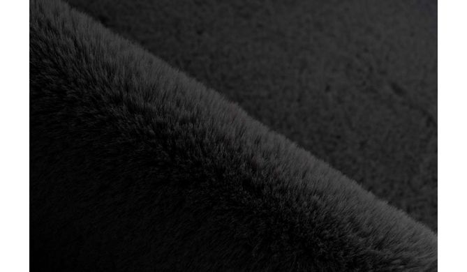 Пушистый Ковер-шкурка Rabbit Arhome Двойная Овчина 60х180 Антрацит реальная фотография