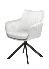 Кресло поворотное SALVIA Velvet Intarsio Светло Серый реальная фотография