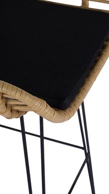 Барный стул H-105 Halmar Дуб Ротанг/Черный реальная фотография