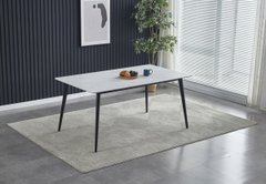 Стол SABA CERAMIC Intarsio 130x70 Белый Глянец Керамика Черный Мат