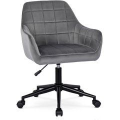 Стул офисный поворотный бархатный MEBEL ELITE LUCY Velvet Серый реальная фотография