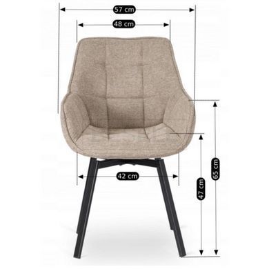 Стілець поворотний MEBEL ELITE LUNA 2 Бежевий / тканина жива фотографія