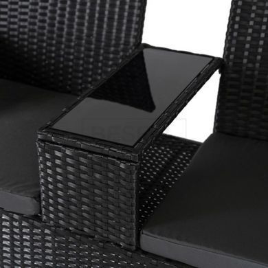 Садовый диван MEBEL ELITE KENT 129 см, черный/ротанг. реальная фотография