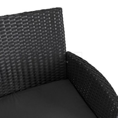 Садовый диван MEBEL ELITE KENT 129 см, черный/ротанг. реальная фотография
