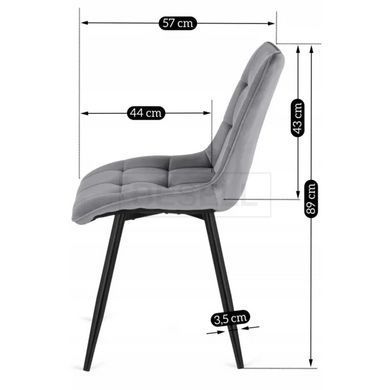 Стілець RIO Velvet  Mebel Elite Сірий жива фотографія