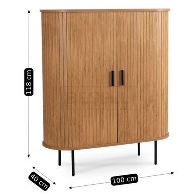 Комод MEBEL ELITE двухдверный выдвижной 100 см TRISH Дуб реальная фотография