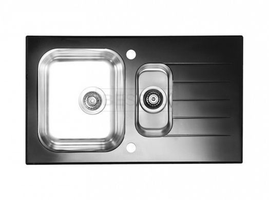 Двойная кухонная мойка GLASSIX 20 Alveus 86x50x18 Черный