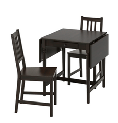 Столовий комплект INGATORP / STEFAN IKEA Коричнево-чорний жива фотографія