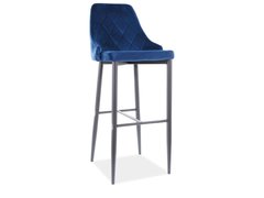 Барный стул TRIX B H-1 Velvet Signal Синий реальная фотография
