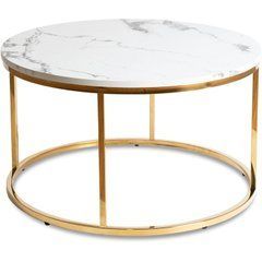 Журнальний столик CLIFF MAX MEBEL ELITE 80x80 Білий мармур жива фотографія
