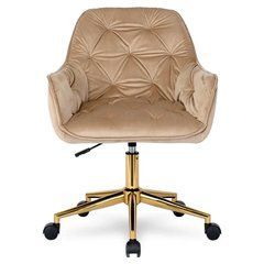 Компьютерное кресло MILAN Velvet Mebel Elite Бежевый / Золотой реальная фотография
