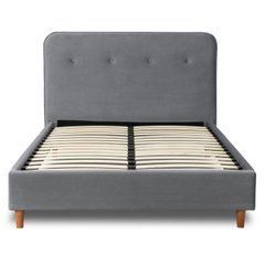 Ліжко оксамитове  DENNIS Velvet Mebel Elite 120x200  Темно-сірий / велюр жива фотографія