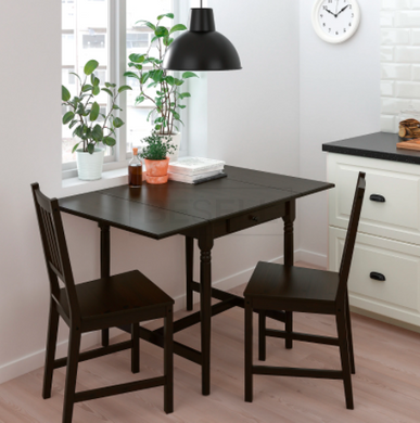 Столовий комплект INGATORP / STEFAN IKEA Коричнево-чорний жива фотографія