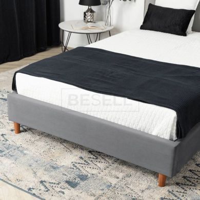 Ліжко оксамитове  DENNIS Velvet Mebel Elite 120x200  Темно-сірий / велюр жива фотографія