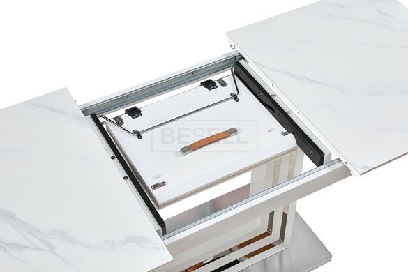 Стіл Обідній DAOSUN DT 816 140(190)х90 Кераміка Білий жива фотографія