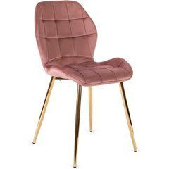 Стул бархатный MEBEL ELITE LUCKY Velvet Розовый / Золотой реальная фотография
