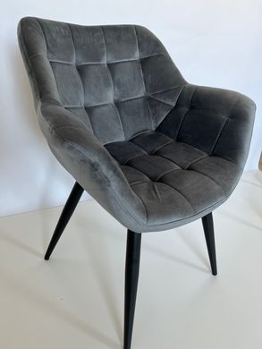 Кресло ELEGANTE Velvet Intarsio Серый реальная фотография