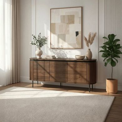 Комод с тремя дверями BECK Mebel Elite  160 Орех реальная фотография