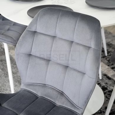 Стілець оксамитовий MEBEL ELITE LUCKY Velvet, Сірий / Білий жива фотографія