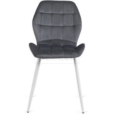 Стілець оксамитовий MEBEL ELITE LUCKY Velvet, Сірий / Білий жива фотографія