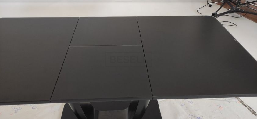 Стол раскладной TML-560-1 Vetro 110(150)x75 Матовый Черный реальная фотография
