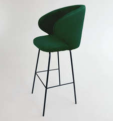 Барный стул МАТИС Besell Зеленый / Черный / Дерево реальная фотография
