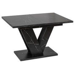 Стіл MEBEL ELITE CLARK 120-160х80 см Чорний мармур жива фотографія