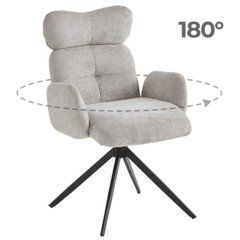 Поворотний стілець MEBEL ELITE ALVARO Сірий / букле жива фотографія