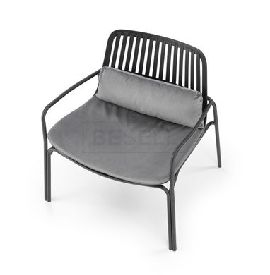Кресло MELBY Halmar Черный/Серый реальная фотография