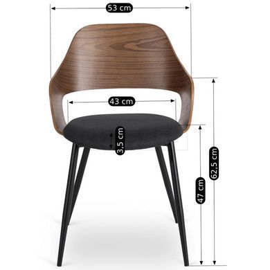 Стул MEBEL ELITE ORBI Черный/орех реальная фотография