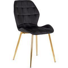 Стул бархатный MEBEL ELITE LUCKY Velvet Черный/ Золотой реальная фотография