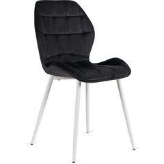 Стул бархатный MEBEL ELITE LUCKY Velvet, Черный/Белый реальная фотография
