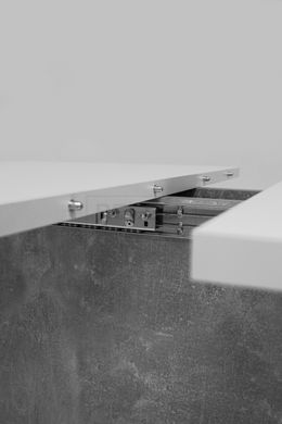 Раскладной стол COSMO Intarsio 110(145)x68 Белая Аляска РЕ / Индастриал Серый реальная фотография