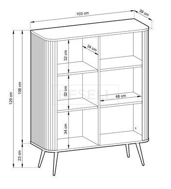 Комод Perfect Home Зова / Zova 2-дверний з золотими ніжками K103 Білий жива фотографія