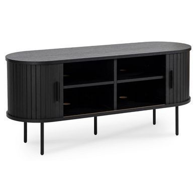 ТВ Тумба MEBEL ELITE TRISH 120 Чорний жива фотографія