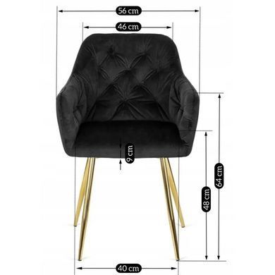 Стул RAYA Velvet Mebel Elite черный / золотой реальная фотография