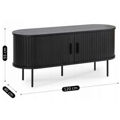 ТВ Тумба MEBEL ELITE TRISH 120 Чорний жива фотографія