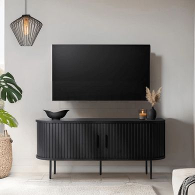 ТВ Тумба MEBEL ELITE TRISH 120 Чорний жива фотографія
