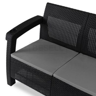 Садовый диван MEBEL ELITE FLINT 182 см, Черный реальная фотография