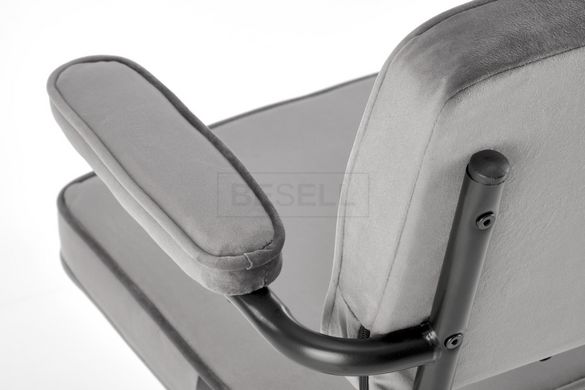 Кресло поворотное FIDEL Velvet Halmar Серый реальная фотография