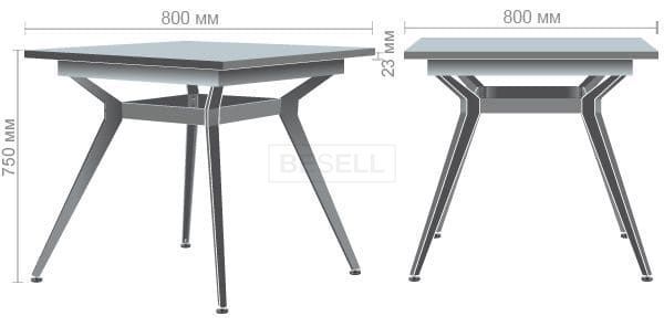 Cтол обеденный Morrison AMF 80X80 Орех реальная фотография