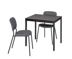 Комплект столовый VANGSTA / KARLJAN IKEA Черный/темно-коричневый реальная фотография